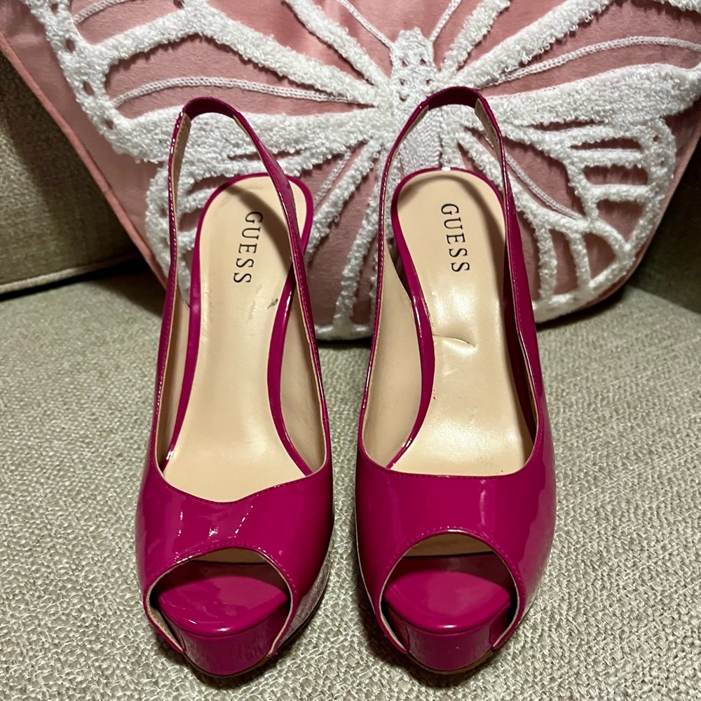 Guess hot pink heels